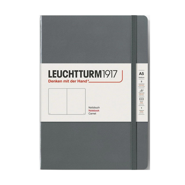 Load image into Gallery viewer, Leuchtturm1917 A5 Medium Hardcover Notebook - Dotted / Anthracite
