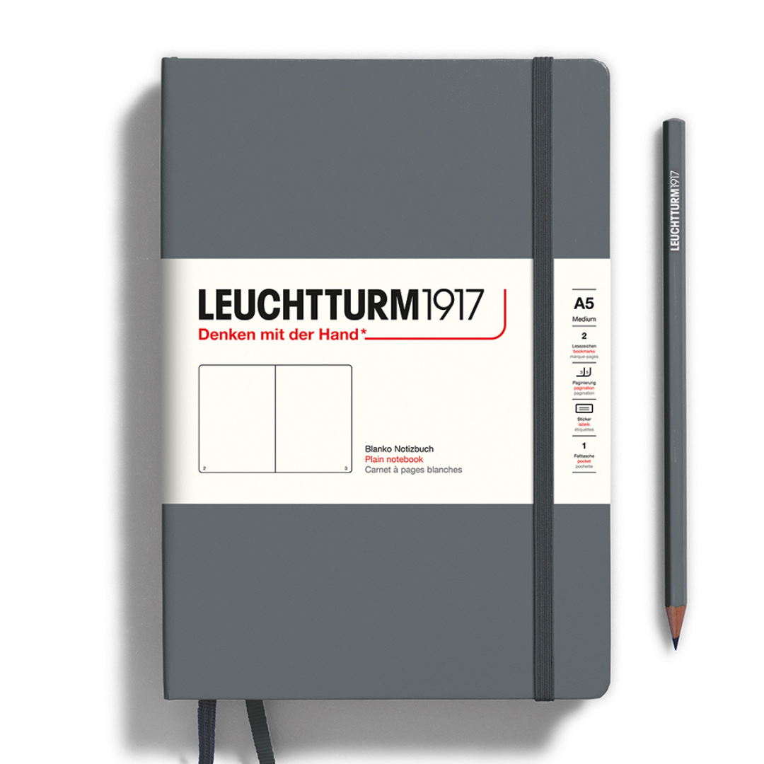 Leuchtturm1917 A5 Medium Hardcover Notebook - Plain / Anthracite
