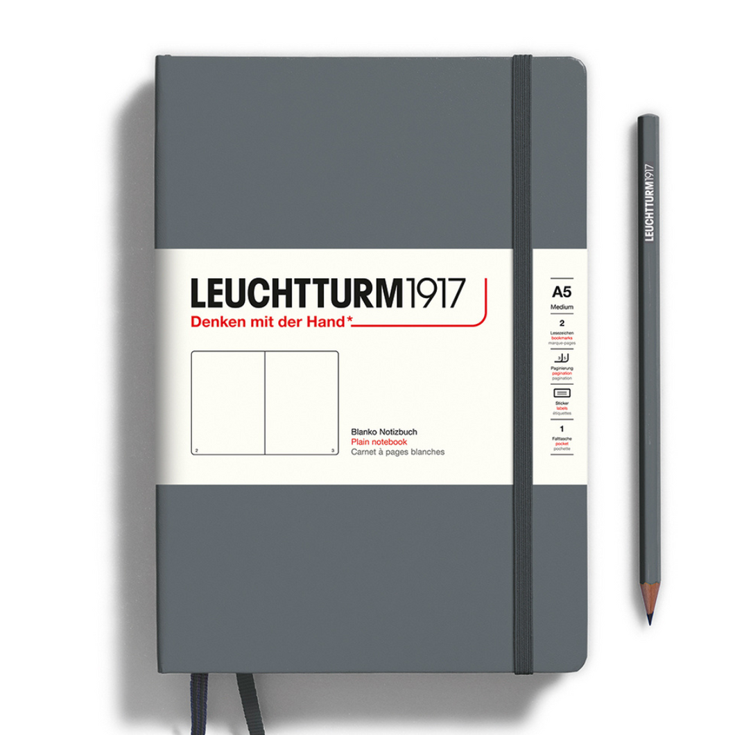 Leuchtturm1917 A5 Medium Hardcover Notebook - Plain / Anthracite