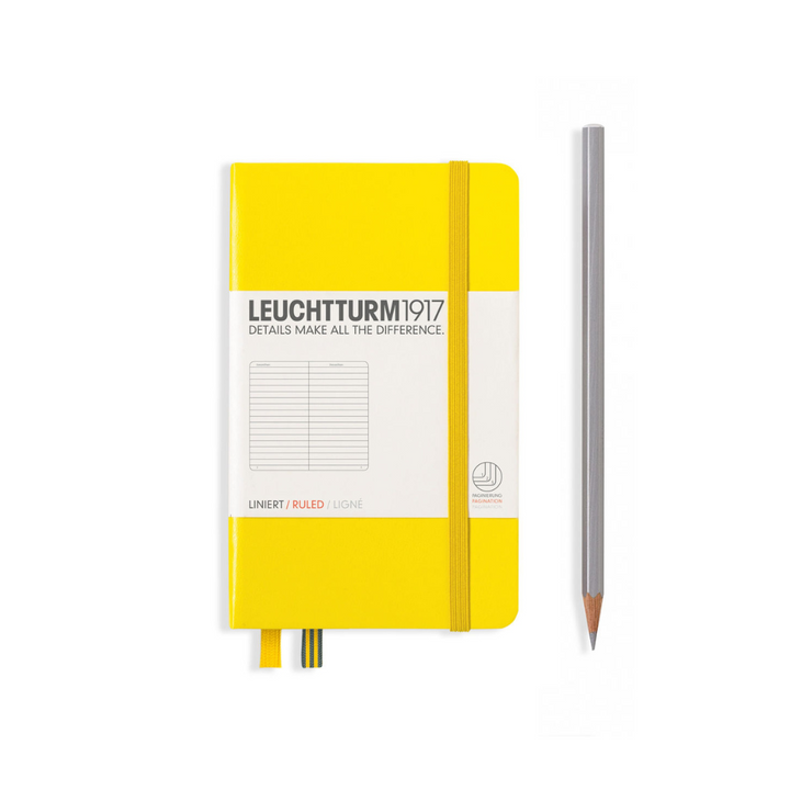 Leuchtturm1917 A6 Pocket Hardcover Notebook in Ruled / Lemon — Leuchtturm1917 notebook — quality writing journal with premium paper, at Cityluxe Singapore stationery store