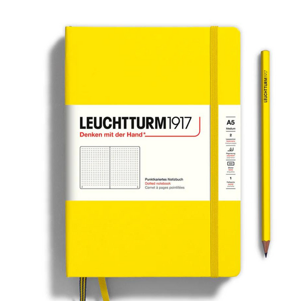 이미지를 갤러리 뷰어에 로드 , Leuchtturm1917 하드커버 A5 미디엄 노트북 레몬 - 점선
