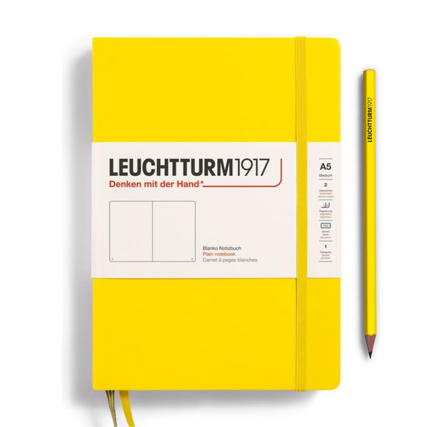 将图片加载到图库查看器，Leuchtturm1917 A5 Medium Hardcover Notebook - Plain / Lemon
