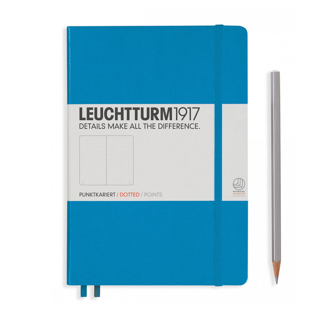 Leuchtturm1917 하드커버 A5 미디엄 노트북 Azure - Dotted