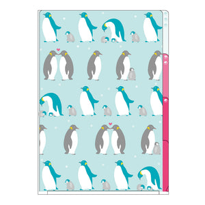 Midori 3 Pockets Clear Folder A4 Penguin