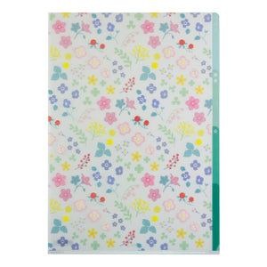 Midori 3 Pockets Clear Folder A4 Wild flower