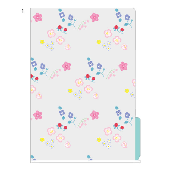 이미지를 갤러리 뷰어에 로드 , Midori 3 Pockets Clear Folder A4 Wild flower
