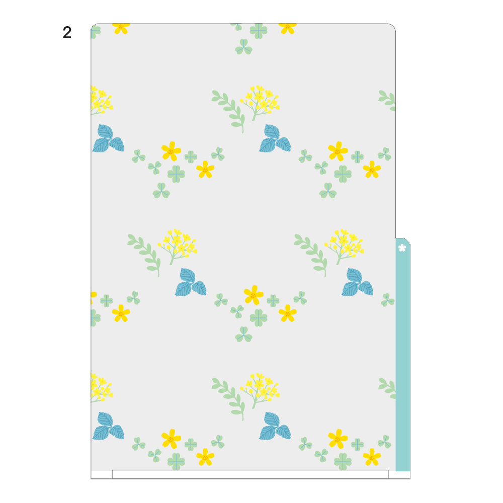 Midori 3 Pockets Clear Folder A4 Wild flower — Midori file folder — premium stationery and lifestyle, at Cityluxe Singapore