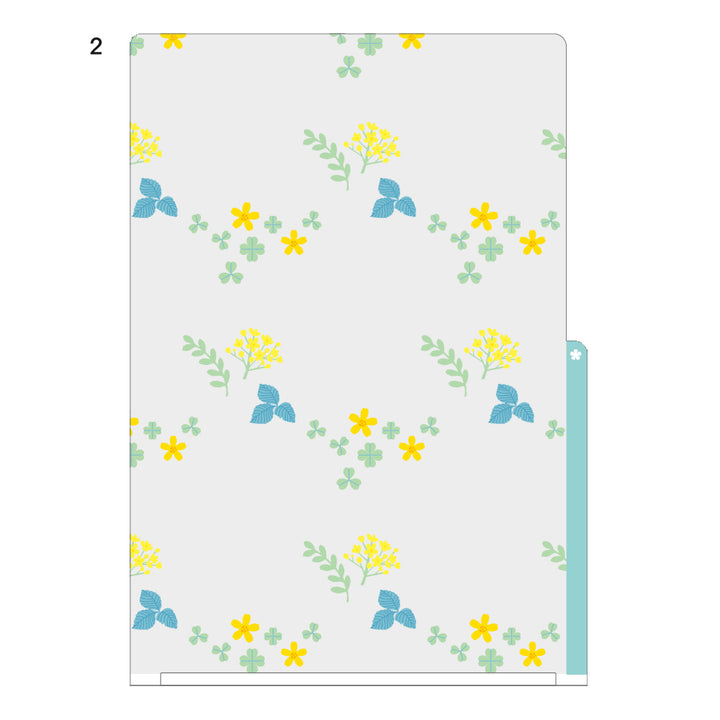 Midori 3 Pockets Clear Folder A4 Wild flower — Midori file folder — premium stationery and lifestyle, at Cityluxe Singapore