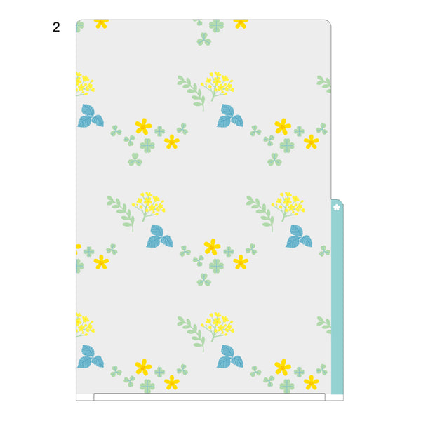 将图片加载到图库查看器，Midori 3 Pockets Clear Folder A4 Wild flower
