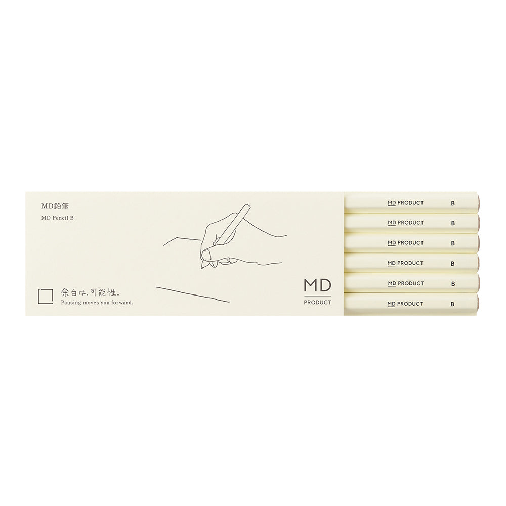 MD Pencil 6 pcs Set <B> — MD Paper pencil — quality graphite writing pencil, at Cityluxe Singapore