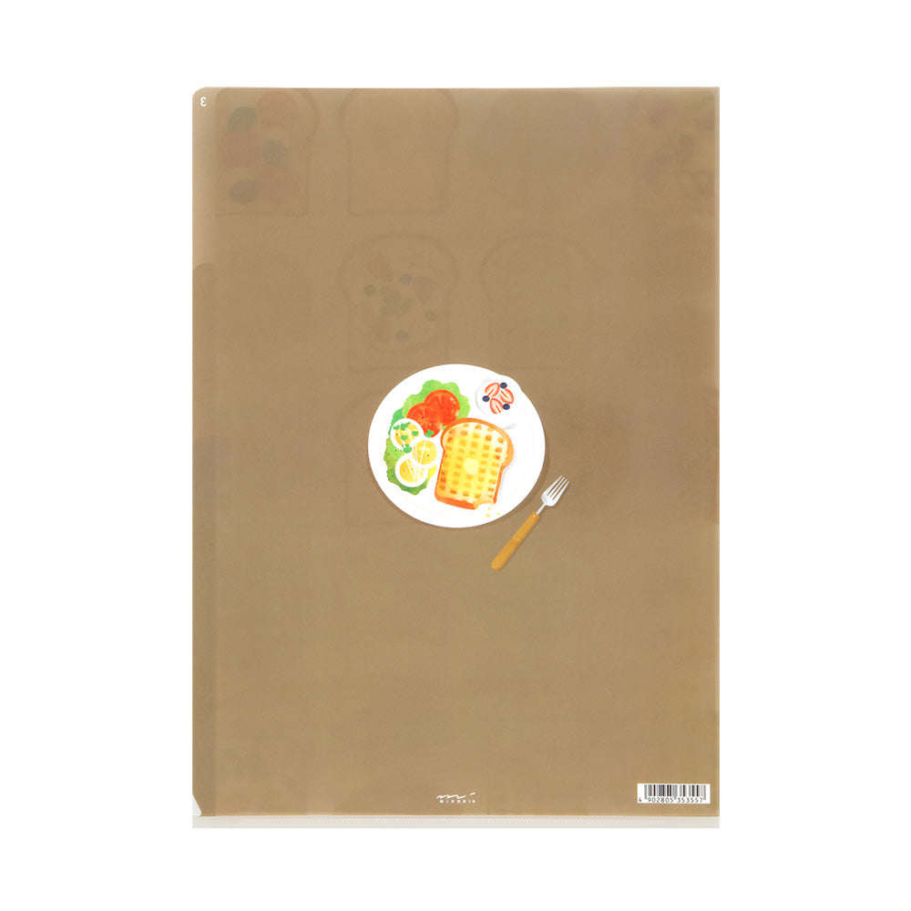Midori 3 Pockets Clear Folder A4 Toast