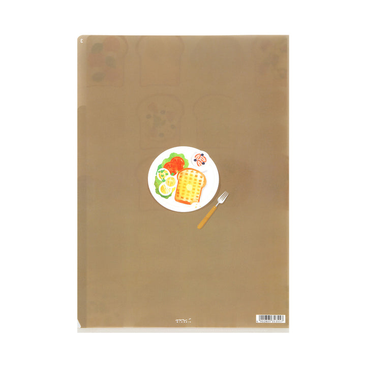 Midori 3 Pockets Clear Folder A4 Toast