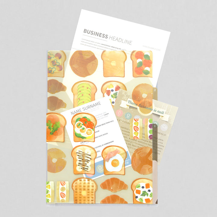 Midori 3 Pockets Clear Folder A4 Toast