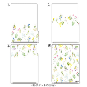 Midori 3 Pockets Clear Folder A4 Dried Flower