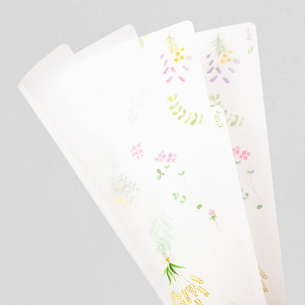 将图片加载到图库查看器，Midori 3 Pockets Clear Folder A4 Dried Flower
