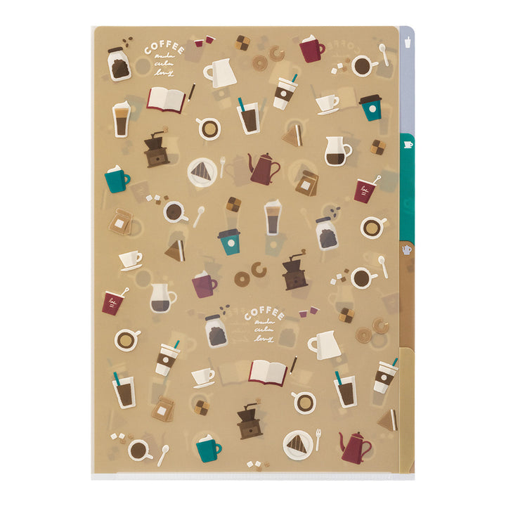 Midori A4 3 Pockets Clear Folder in Coffee A — Midori file folder — premium stationery and lifestyle, at Cityluxe Singapore
