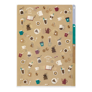 Midori A4 3 Pockets Clear Folder - Coffee A