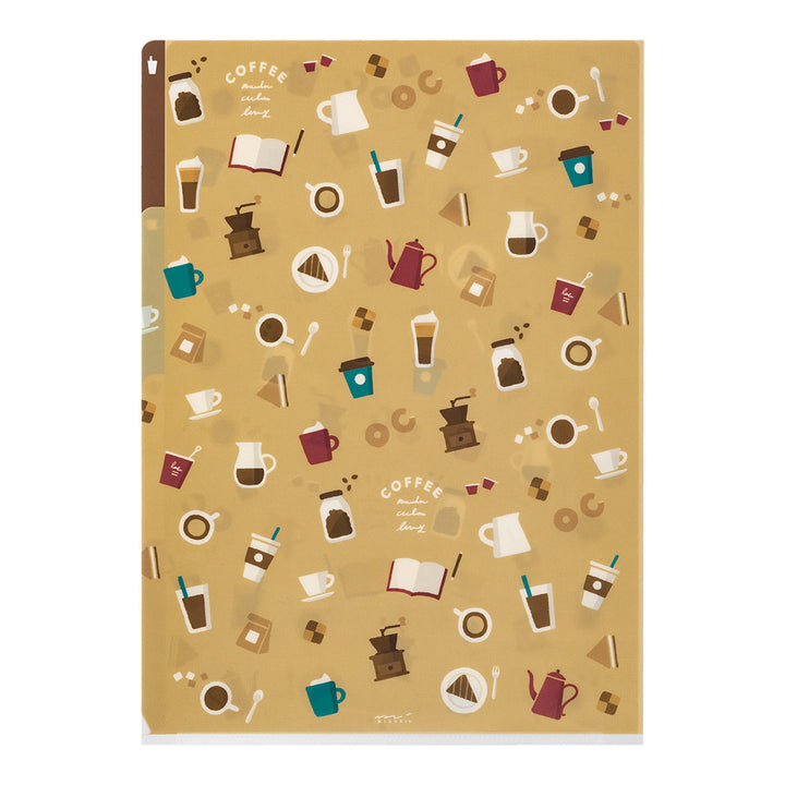 Midori A4 3 Pockets Clear Folder in Coffee A — Midori file folder — premium stationery and lifestyle, at Cityluxe Singapore