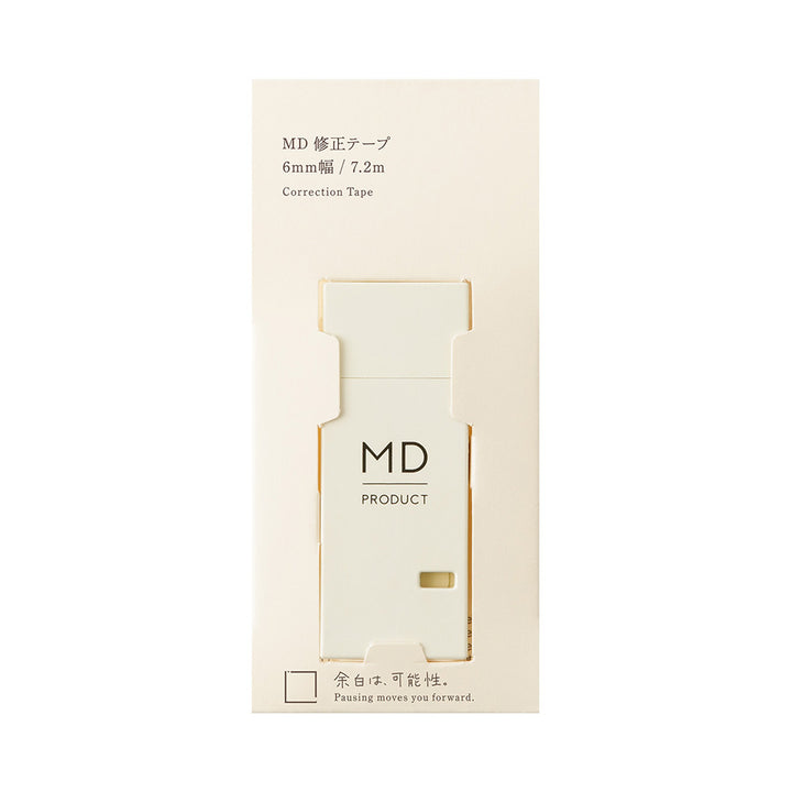 MD Correction Tape 6mm -Cream Tape — roll front