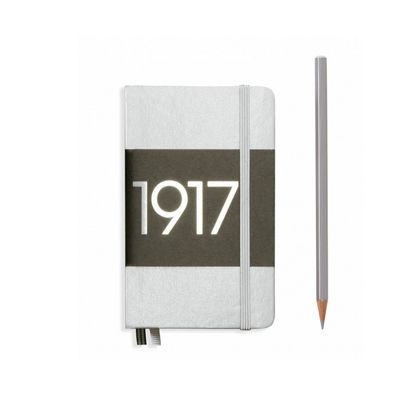 Load image into Gallery viewer, Leuchtturm1917 Metallic Edition A6 Pocket Hardcover Notebook - Plain / Silver
