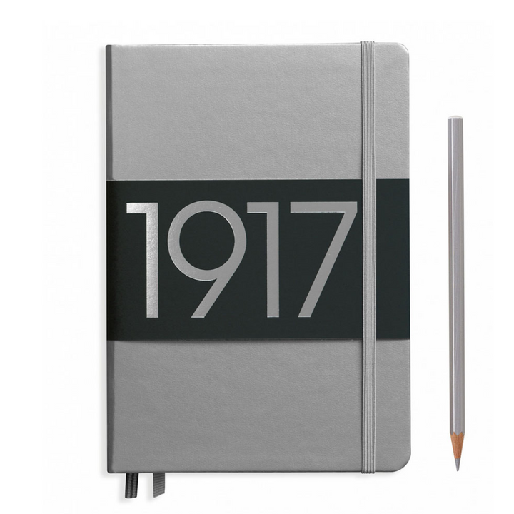Leuchtturm1917 Metallic Edition A5 Medium Hardcover Notebook in Ruled / Silver — Leuchtturm1917 notebook — quality writing journal with premium paper, at Cityluxe Singapore stationery store