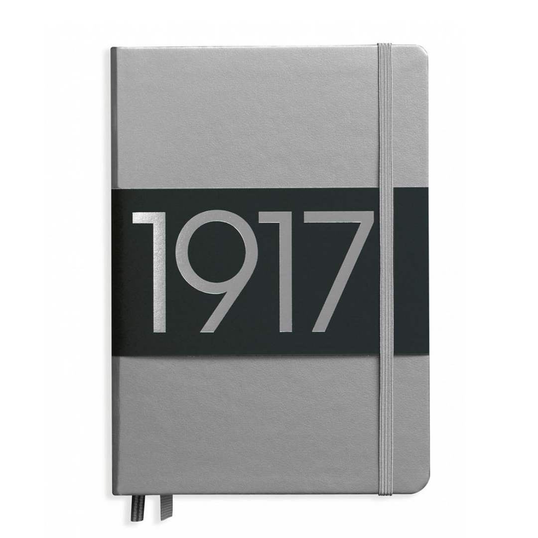 Leuchtturm1917 Metallic Edition A5 Medium Hardcover Notebook in Ruled / Silver — Leuchtturm1917 notebook — quality writing journal with premium paper, at Cityluxe Singapore stationery store