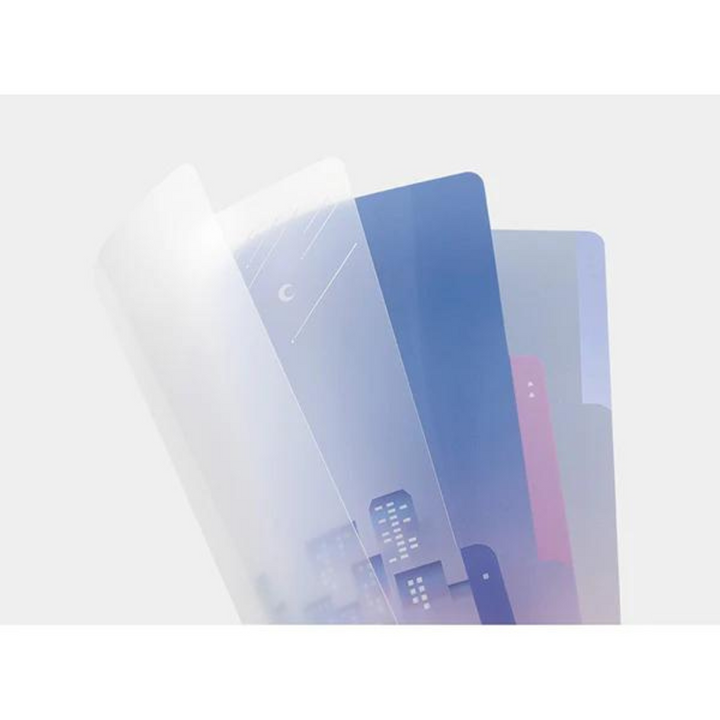 Midori A4 3 Pockets Clear Folder in City Pop — Midori file folder — premium stationery and lifestyle, at Cityluxe Singapore