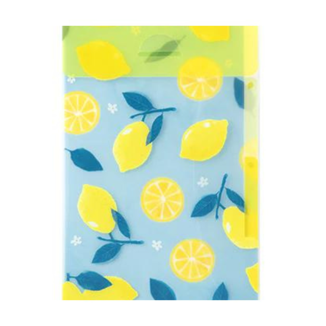 Midori A4 3 Pockets Clear Folder in Lemon — Midori file folder — premium stationery and lifestyle, at Cityluxe Singapore