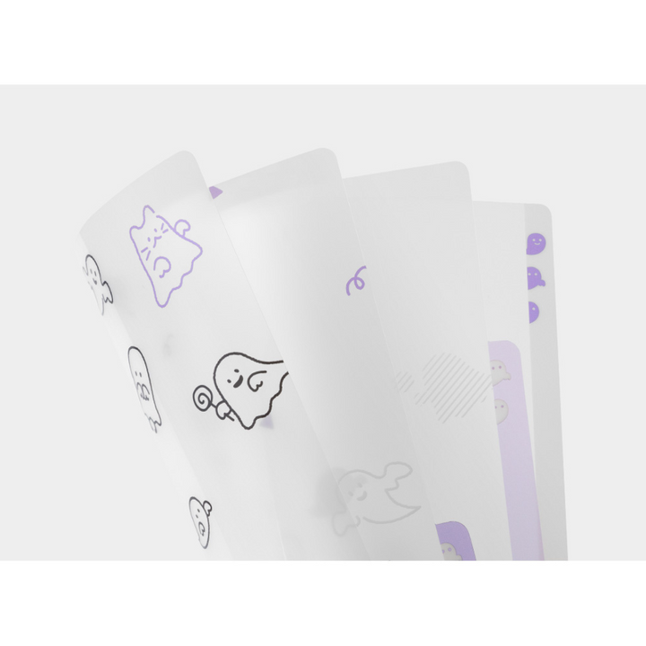 Midori A4 3 Pockets Clear Folder in Ghost — Midori file folder — premium stationery and lifestyle, at Cityluxe Singapore