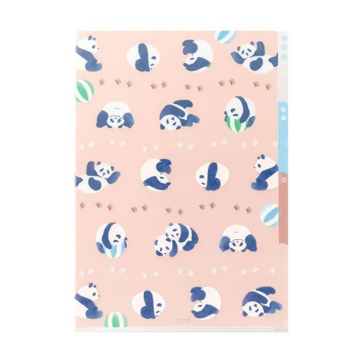 Midori A4 3 Pockets Clear Folder in Panda — Midori file folder — premium stationery and lifestyle, at Cityluxe Singapore