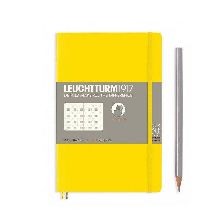 Leuchtturm1917 B6+ Softcover Notebook in Dotted / Lemon — Leuchtturm1917 notebook — quality writing journal with premium paper, at Cityluxe Singapore stationery store