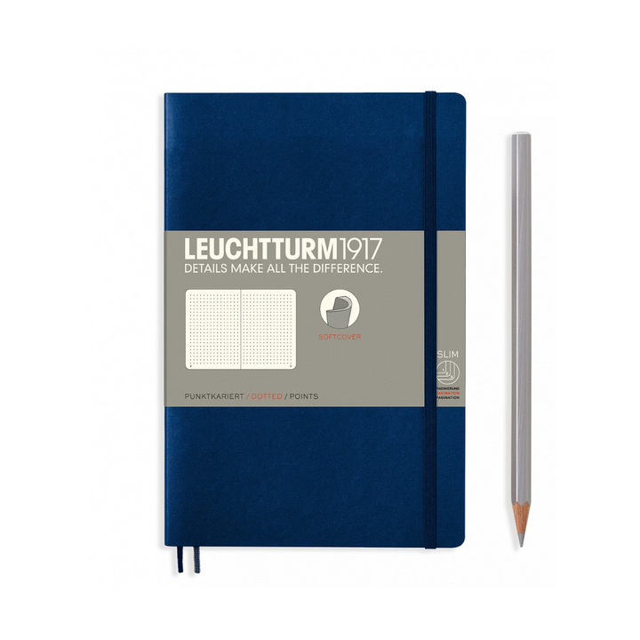 Leuchtturm1917 B6+ Softcover Notebook in Dotted / Navy — Leuchtturm1917 notebook — quality writing journal with premium paper, at Cityluxe Singapore stationery store
