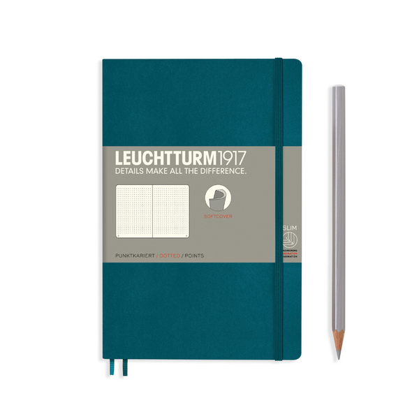 Load image into Gallery viewer, Leuchtturm1917 B6+ Softcover Notebook - Dotted / Pacific Green
