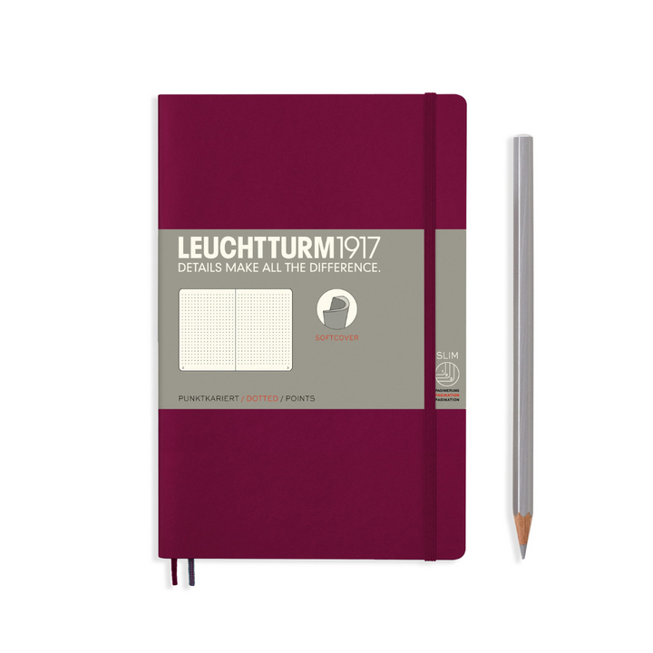 Leuchtturm1917 B6+ Softcover Notebook in Dotted / Port Red — Leuchtturm1917 notebook — quality writing journal with premium paper, at Cityluxe Singapore stationery store