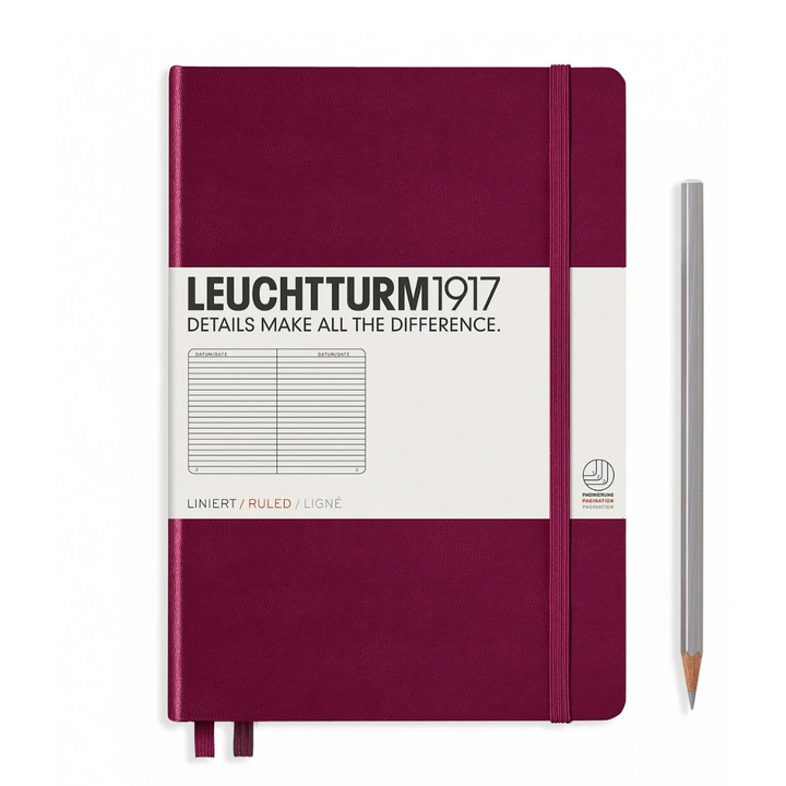Leuchtturm1917 A5 Medium Hardcover Notebook in Ruled / Port Red — Leuchtturm1917 notebook — quality writing journal with premium paper, at Cityluxe Singapore stationery store