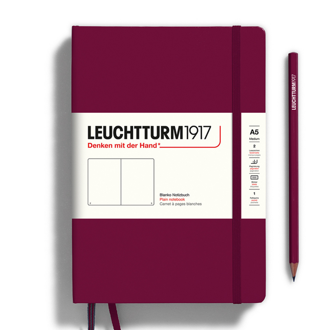 Leuchtturm1917 A5 Medium Hardcover Notebook - Plain / Port Red