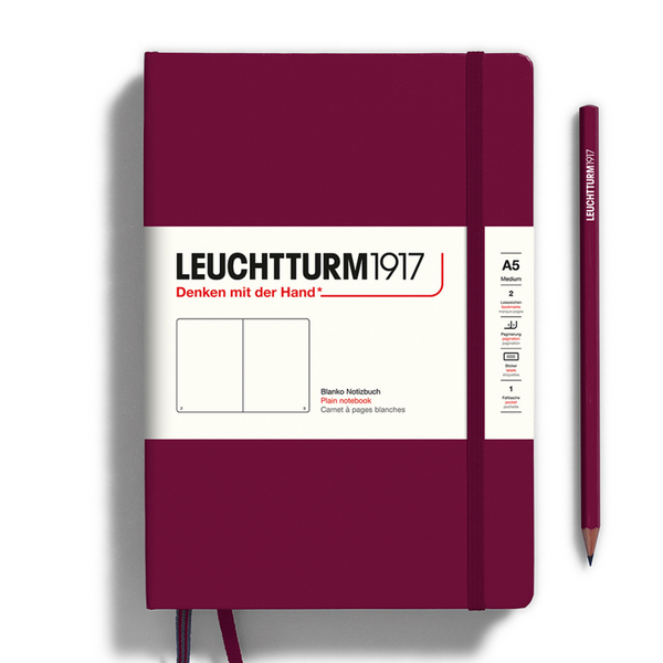 Load image into Gallery viewer, Leuchtturm1917 A5 Medium Hardcover Notebook - Plain / Port Red
