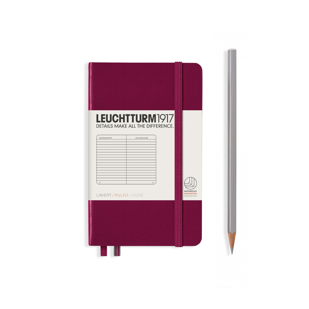 Leuchtturm1917 A6 Pocket Hardcover Notebook in Ruled / Port Red — Leuchtturm1917 notebook — quality writing journal with premium paper, at Cityluxe Singapore stationery store