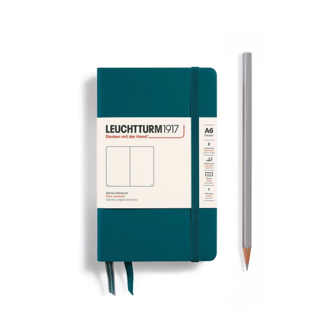 Leuchtturm1917 A6 Pocket Hardcover Notebook - Plain / Pacific Green