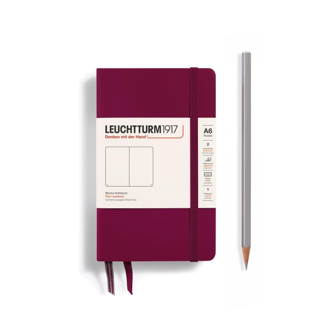 Leuchtturm1917 A6 Pocket Hardcover Notebook - Plain / Port Red