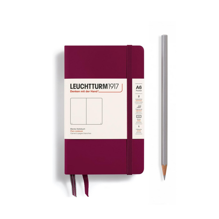 Leuchtturm1917 A6 Pocket Hardcover Notebook - Plain / Port Red