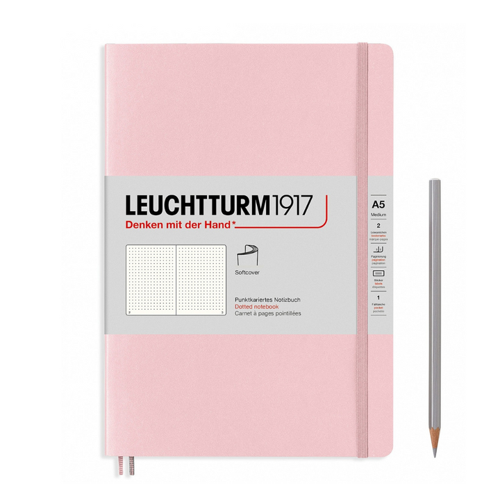 Leuchtturm1917 A5 Medium Softcover Notebook in Dotted / Powder — Leuchtturm1917 notebook — quality writing journal with premium paper, at Cityluxe Singapore stationery store