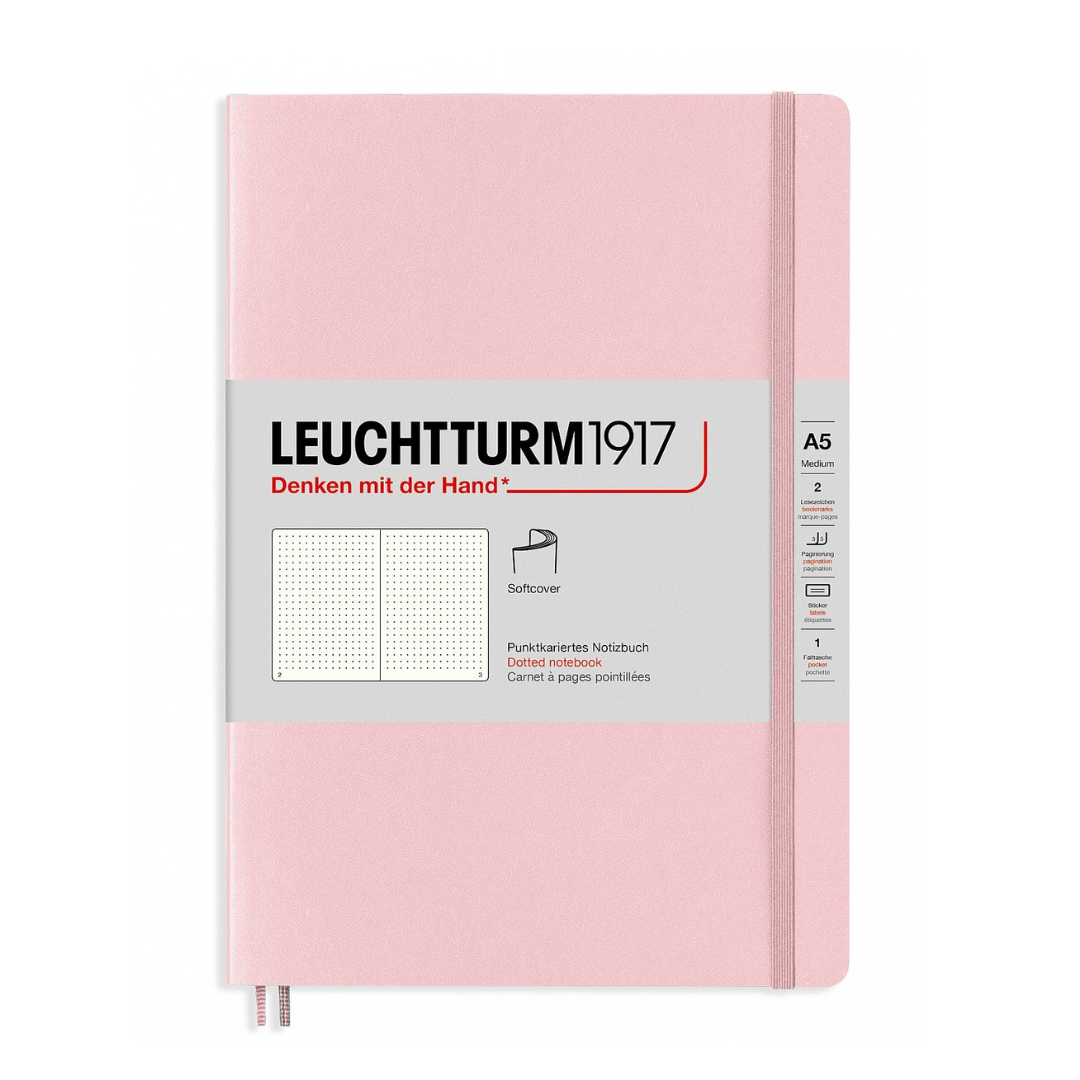 Leuchtturm1917 A5 Medium Softcover Notebook in Dotted / Powder — Leuchtturm1917 notebook — quality writing journal with premium paper, at Cityluxe Singapore stationery store