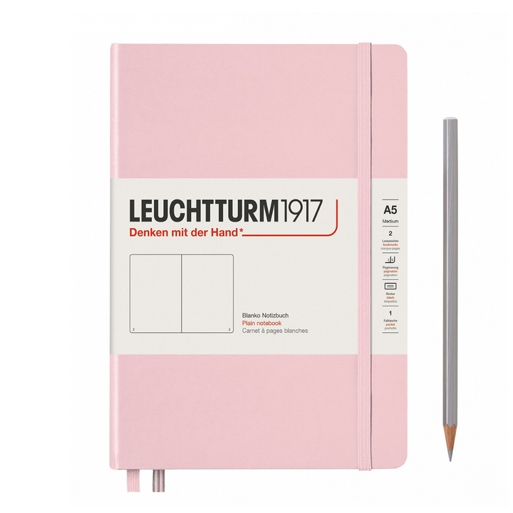 Leuchtturm1917 A5 Medium Hardcover Notebook in Plain / Powder — Leuchtturm1917 notebook — quality writing journal with premium paper, at Cityluxe Singapore stationery store