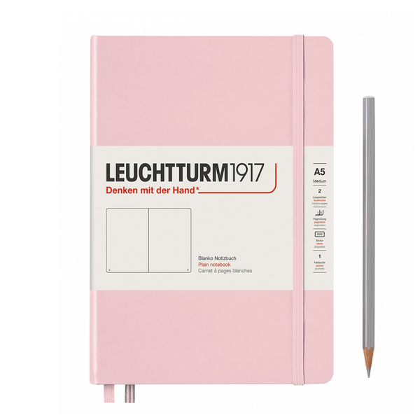 Load image into Gallery viewer, Leuchtturm1917 A5 Medium Hardcover Notebook - Plain / Powder
