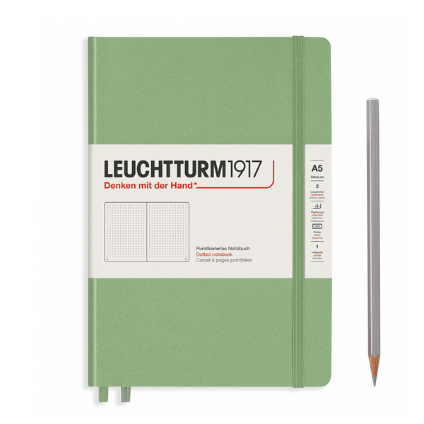 Load image into Gallery viewer, Leuchtturm1917 A5 Medium Hardcover Notebook - Dotted / Sage
