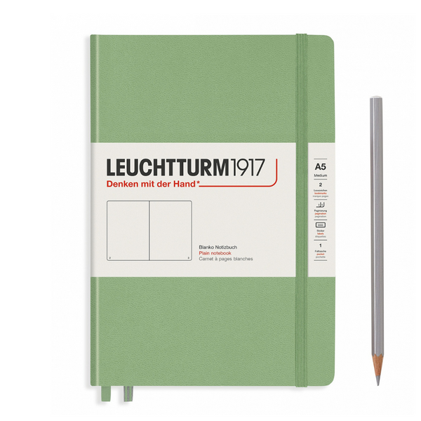 Load image into Gallery viewer, Leuchtturm1917 A5 Medium Hardcover Notebook - Plain / Sage
