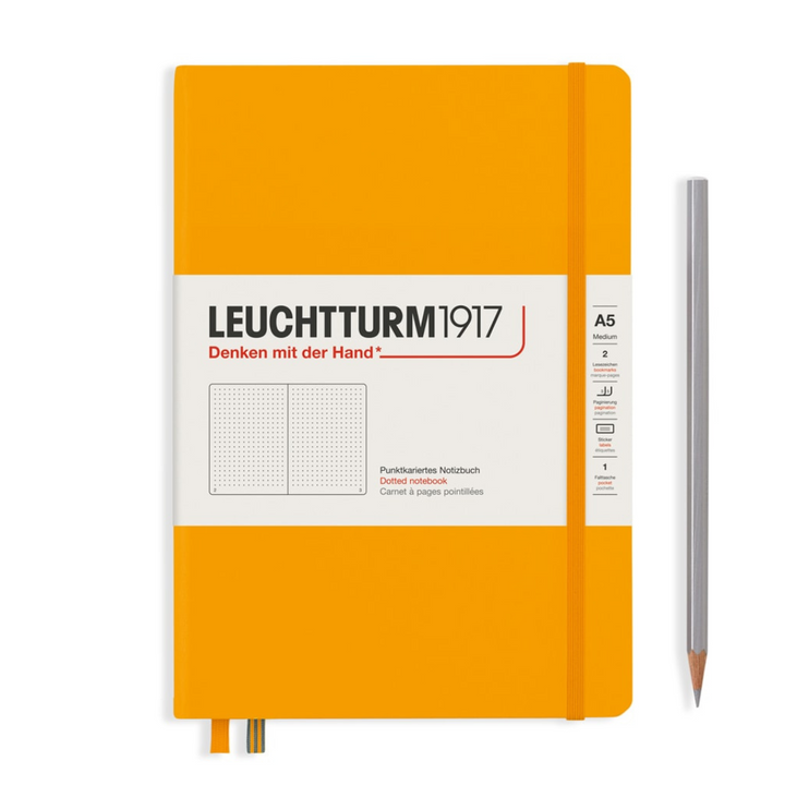 Leuchtturm1917 A5 Medium Hardcover Notebook in Dotted / Rising Sun — Leuchtturm1917 notebook — quality writing journal with premium paper, at Cityluxe Singapore stationery store