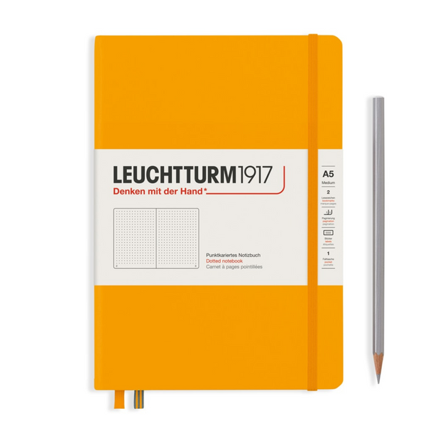 Load image into Gallery viewer, Leuchtturm1917 A5 Medium Hardcover Notebook - Dotted / Rising Sun
