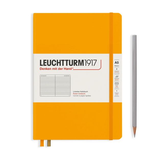 Load image into Gallery viewer, Leuchtturm1917 A5 Medium Hardcover Notebook - Ruled / Rising Sun
